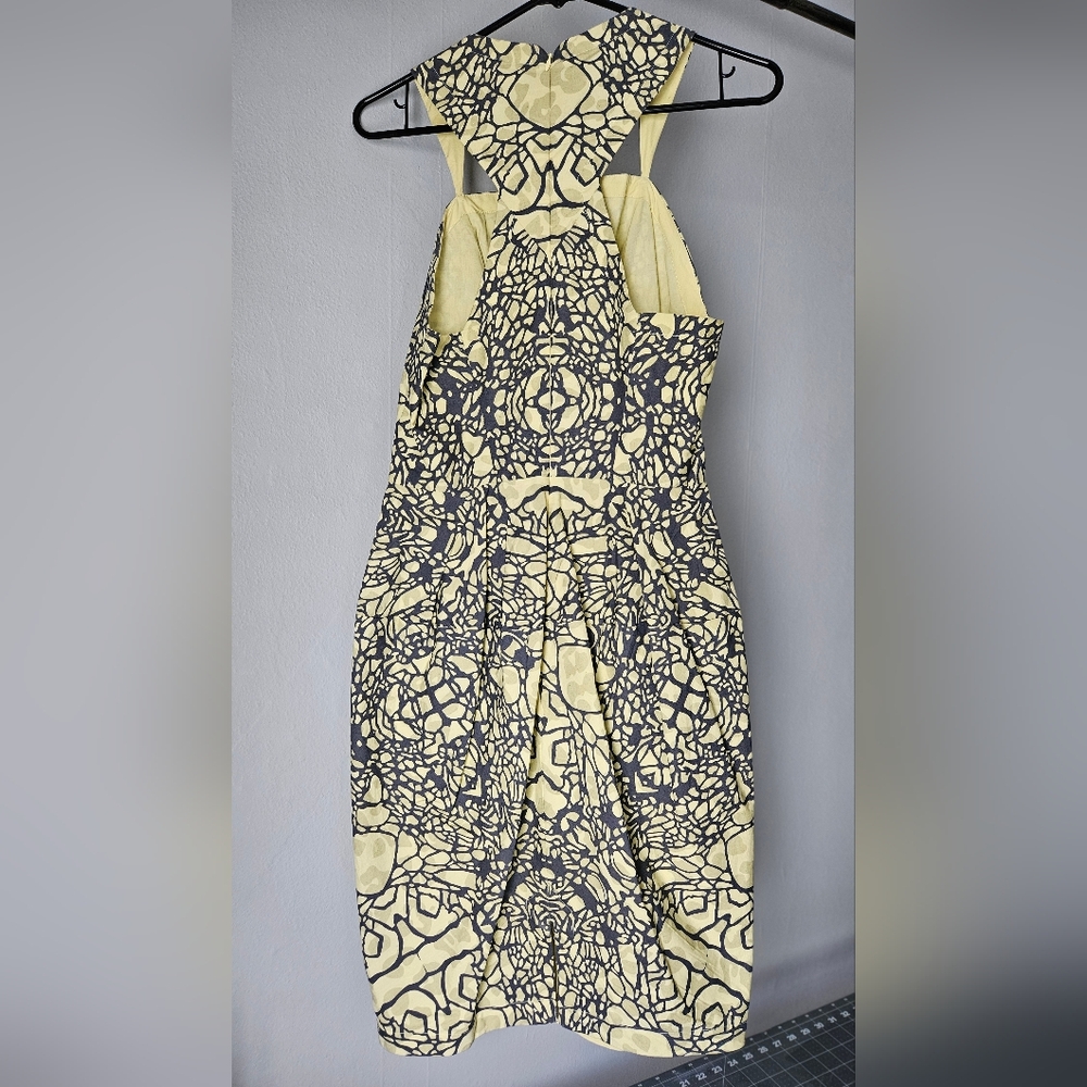2010s Anthropologie x Fish Fry Yellow/Black Pattern Dress - Picture 2 of 4